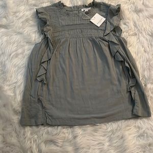 Light Moss Green Sleeveless Blouse.